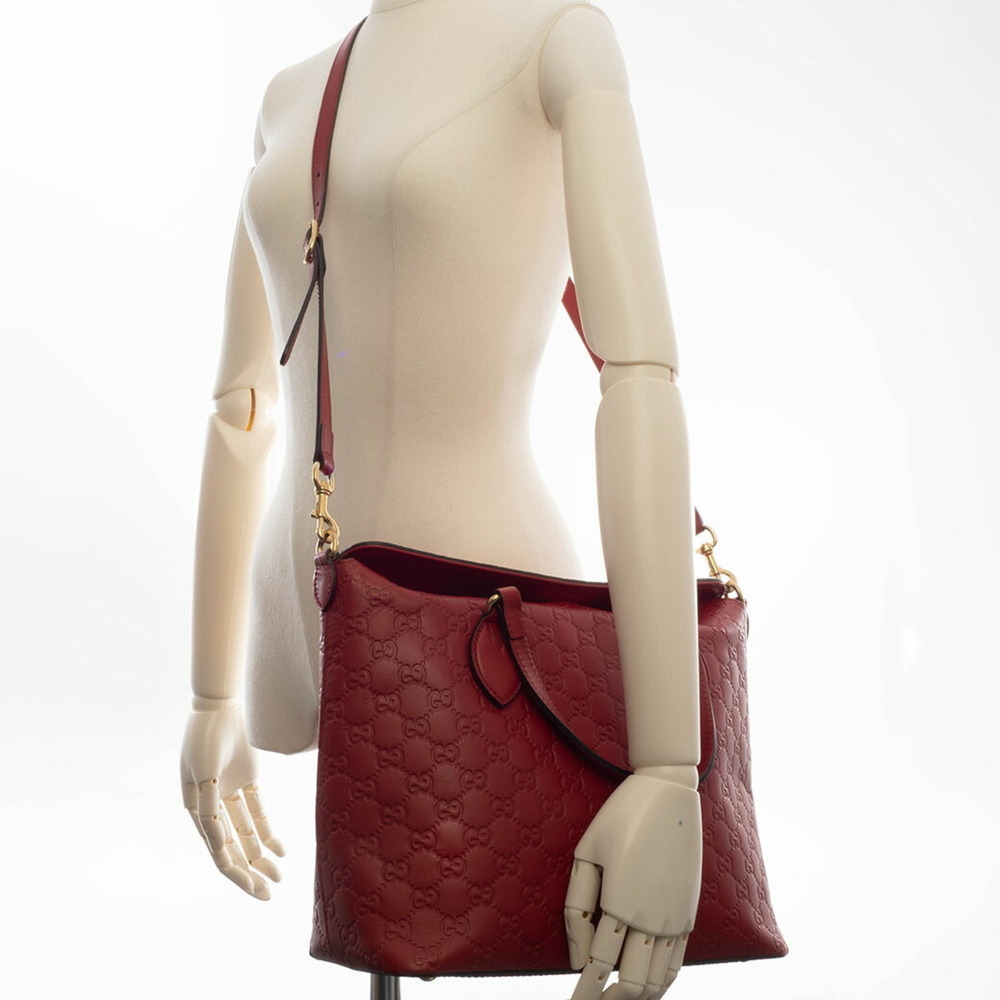 GUCCI Authentic Red Leather Tote Bag - Picture 10 of 16